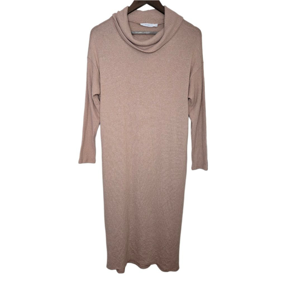 Lush Dresses & Skirts - New Nwt Lush Cynthia Cowl Neck Apricot pink Sweater Dress w pockets size small